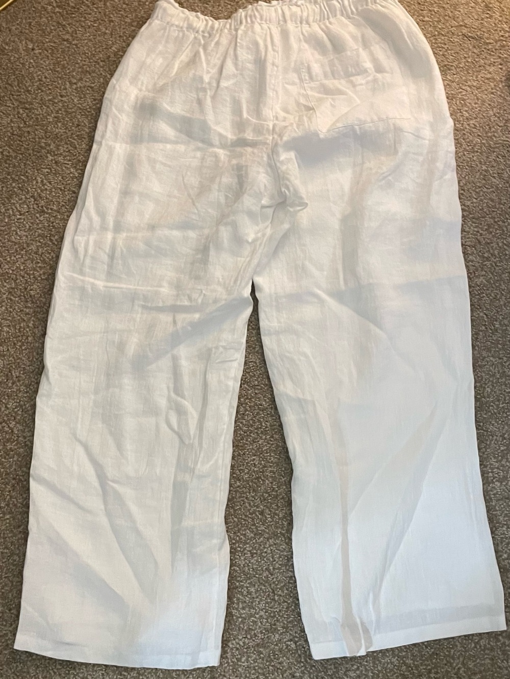 J.Crew White Linen Relaxed Fit Pants